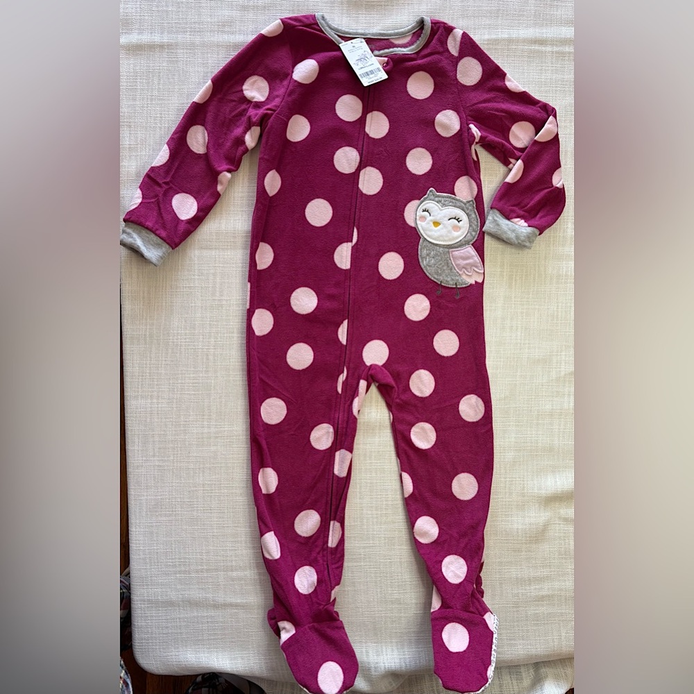 Carter's Pink Polka Dot Owl Footie